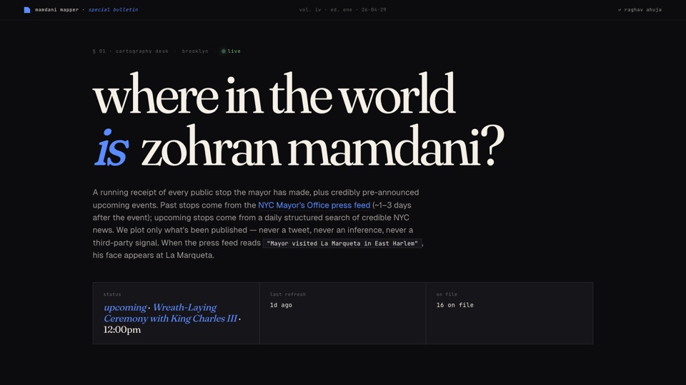 Mamdani Mapper: every Mamdani campaign event, mapped across NYC